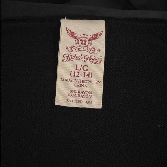 FADED GLORY black and white open front cardigan/ size L - Picture 4 of 4